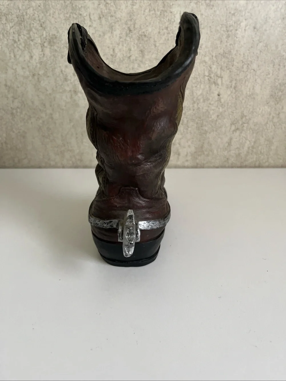 Rustic Resin Cowboy Boot Planter Vase Western Farmhouse Spur Boho-Chic Rodeo 8”
